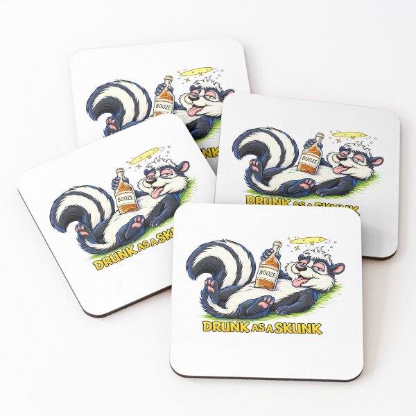 Item preview, Drunk as a Skunk – Funny Cartoon Skunk Drinking  designed and sold by Moriarty's Digital Visions.