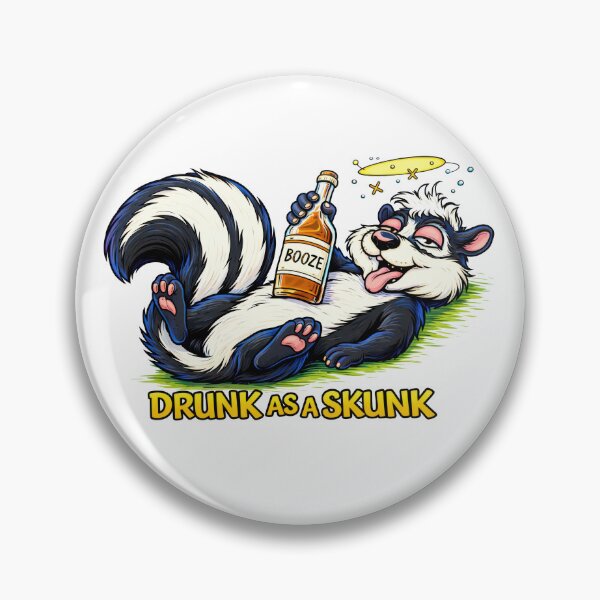 Item preview, Drunk as a Skunk – Funny Cartoon Skunk Drinking  designed and sold by Moriarty's Digital Visions.