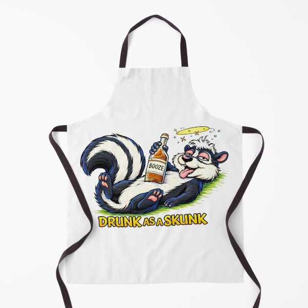 Item preview, Drunk as a Skunk – Funny Cartoon Skunk Drinking designed and sold by Moriarty's Digital Visions.