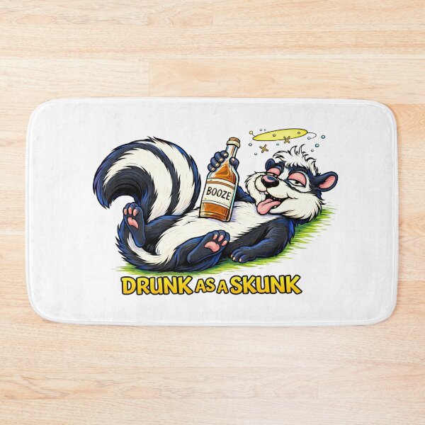 Item preview, Drunk as a Skunk – Funny Cartoon Skunk Drinking  designed and sold by Moriarty's Digital Visions.
