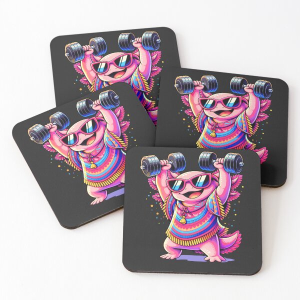 Item preview, Cool Fitness Axolotl Lifting Dumbbells – Funny Pop Art Gym Animal designed and sold by ColorSplash123.