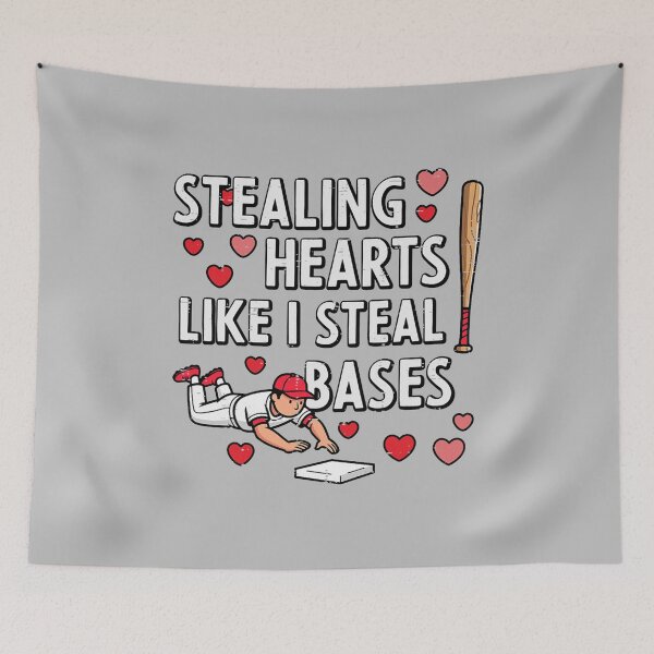 Item preview, Stealing Hearts Like I Steal Bases Valentines Day Baseball designed and sold by mjohnson9.