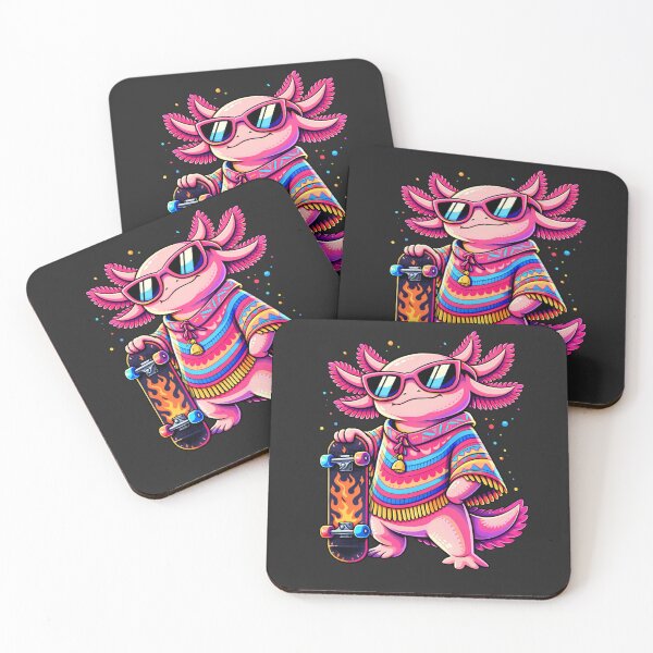 Item preview, Street Style Axolotl with Skateboard – Cool Urban Pop Art Animal designed and sold by ColorSplash123.
