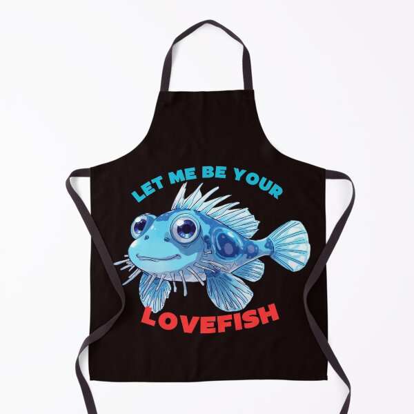Item preview, Funny animal.Blue fish, full of love at the Valentine Day who wants to be your goldfish? No Lovefish. designed and sold by Mosogoloso.