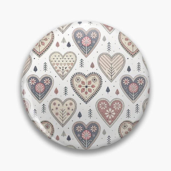 Item preview, Nordic Folk Heart Borders | Scandinavian Folk Design designed and sold by Shuga-Design.
