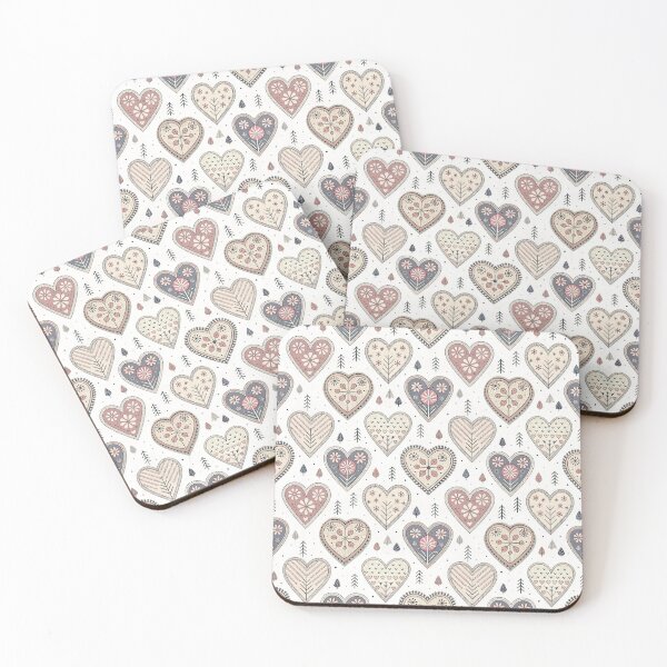 Item preview, Nordic Folk Heart Borders | Scandinavian Folk Design designed and sold by Shuga-Design.