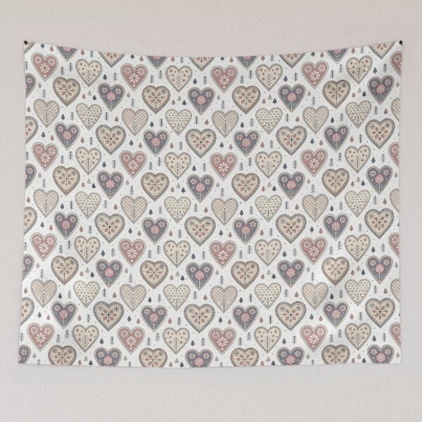 Item preview, Nordic Folk Heart Borders | Scandinavian Folk Design designed and sold by Shuga-Design.