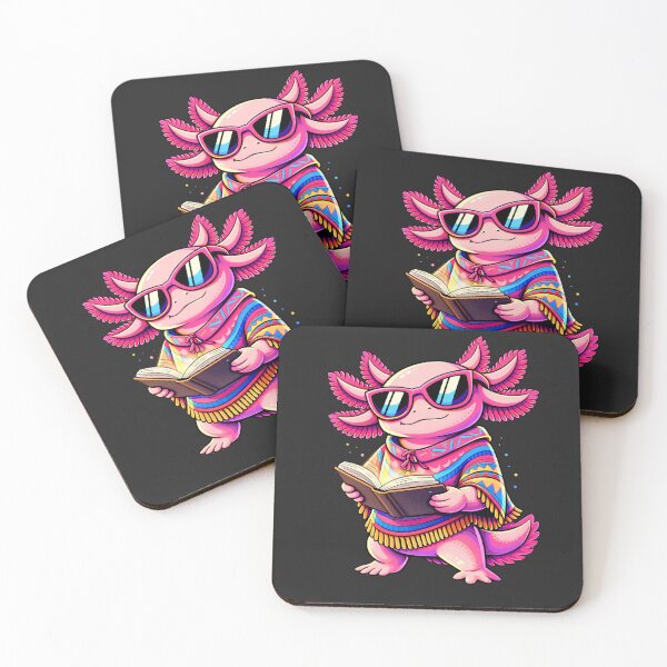 Item preview, Cute Intelligent Axolotl Reading a Book – Smart Pop Art Animal Illustration designed and sold by ColorSplash123.