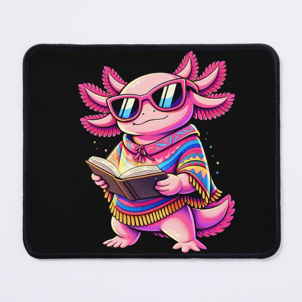 Item preview, Cute Intelligent Axolotl Reading a Book – Smart Pop Art Animal Illustration designed and sold by ColorSplash123.