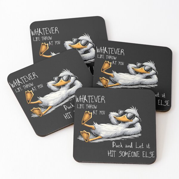 Item preview, funny goose saying Whatever Life Throws at You duck and let it hit someone else  designed and sold by ikramart11.