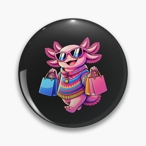Item preview, Cute Fashionable Axolotl Shopping – Trendy Pop Art Lifestyle Illustration designed and sold by ColorSplash123.