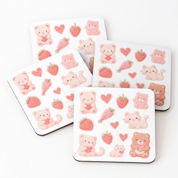 Item preview, cute pink bear and cat pack designed and sold by cloudzer0000.