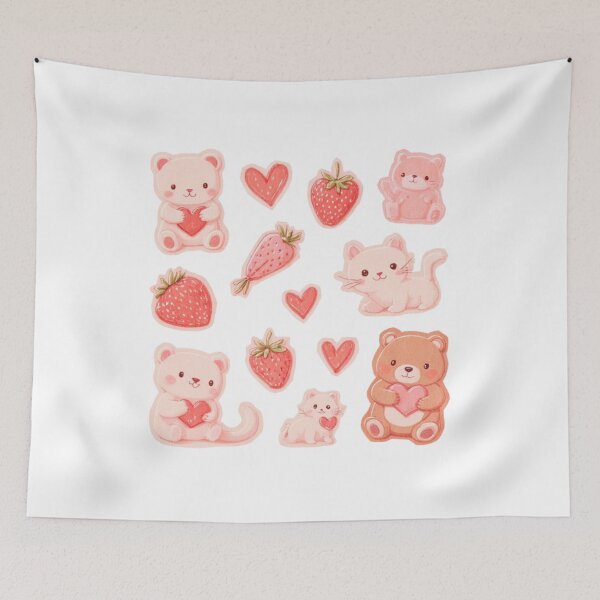 Item preview, cute pink bear and cat pack designed and sold by cloudzer0000.