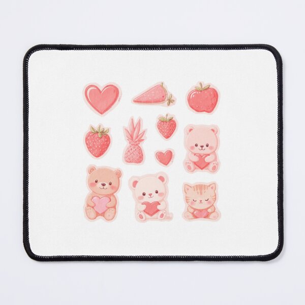 Item preview, cute pink strawberry and cat pack designed and sold by cloudzer0000.