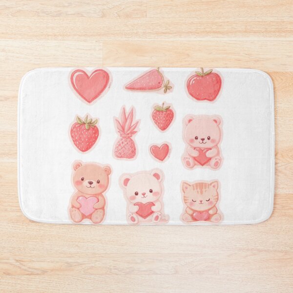 Item preview, cute pink strawberry and cat pack designed and sold by cloudzer0000.