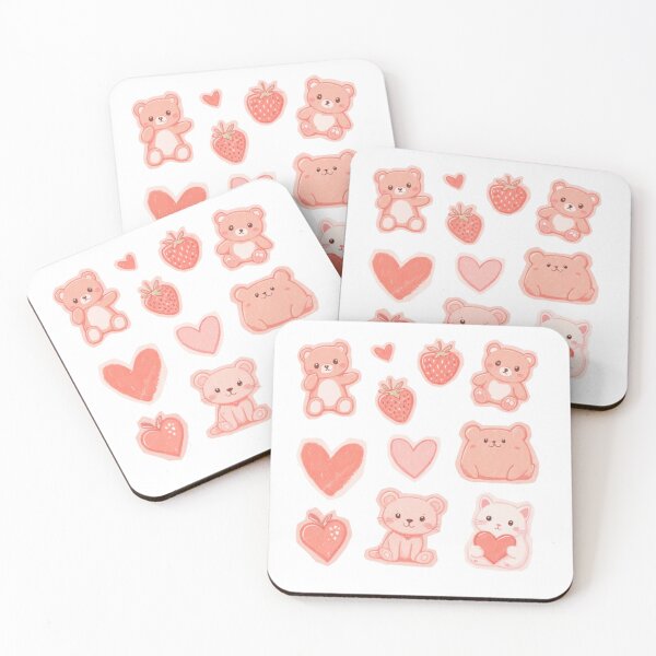 Item preview, funny pink strawberry and bear pack designed and sold by cloudzer0000.