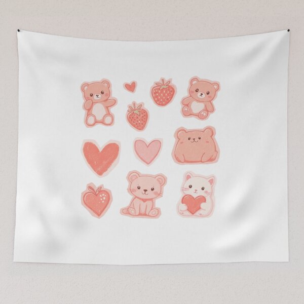 Item preview, funny pink strawberry and bear pack designed and sold by cloudzer0000.