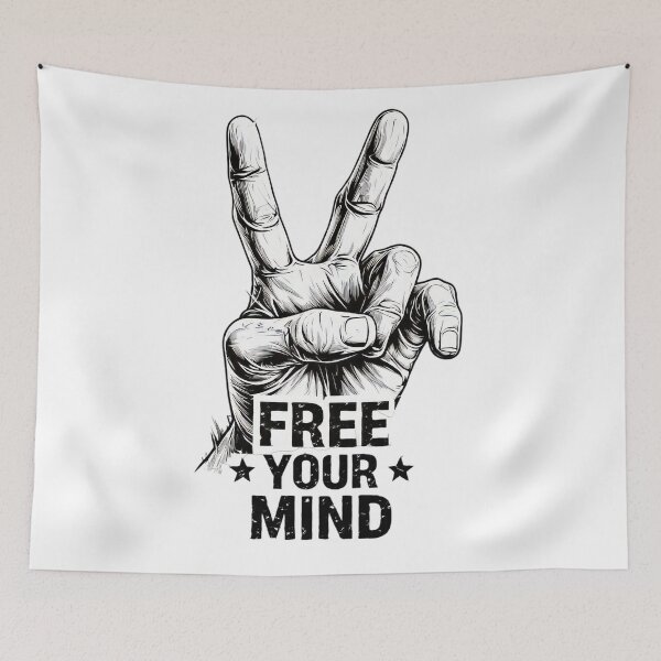Item preview, Freedom Series - Free Your Mind V Sign Art designed and sold by emaga.