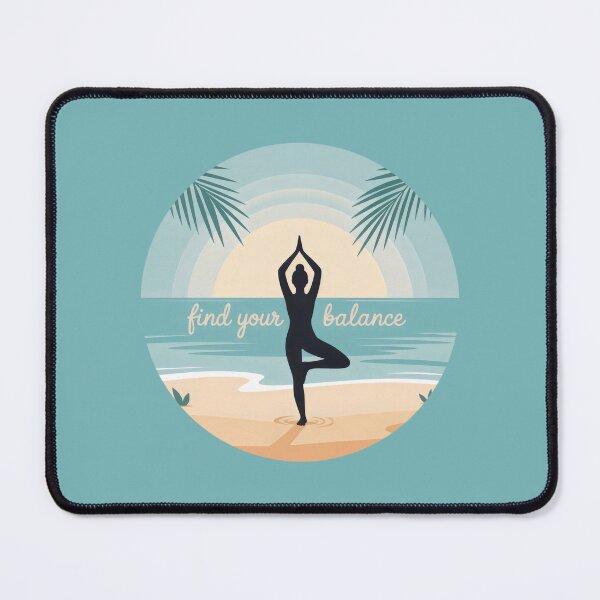 Item preview, Find Your Balance Yoga Tree Pose Beach Sunset Zen Art designed and sold by SplashTastic.