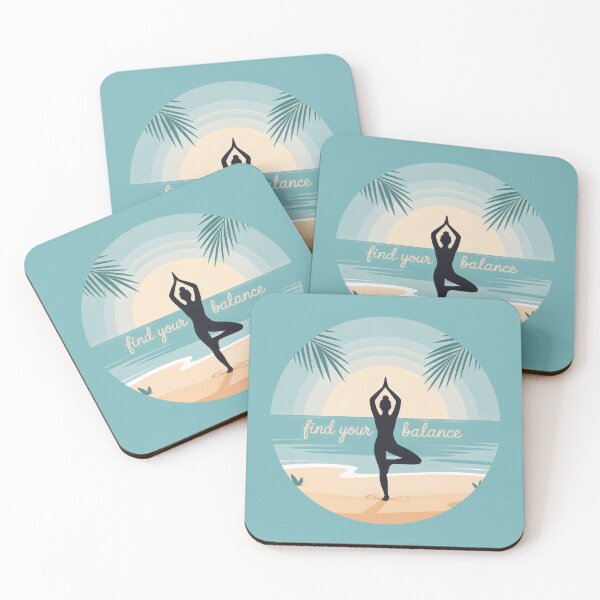 Item preview, Find Your Balance Yoga Tree Pose Beach Sunset Zen Art designed and sold by SplashTastic.