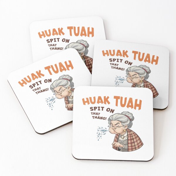 Item preview, Huak Tuah – Funny Cartoon Grandma Spitting Illustration designed and sold by Evaevonechi.