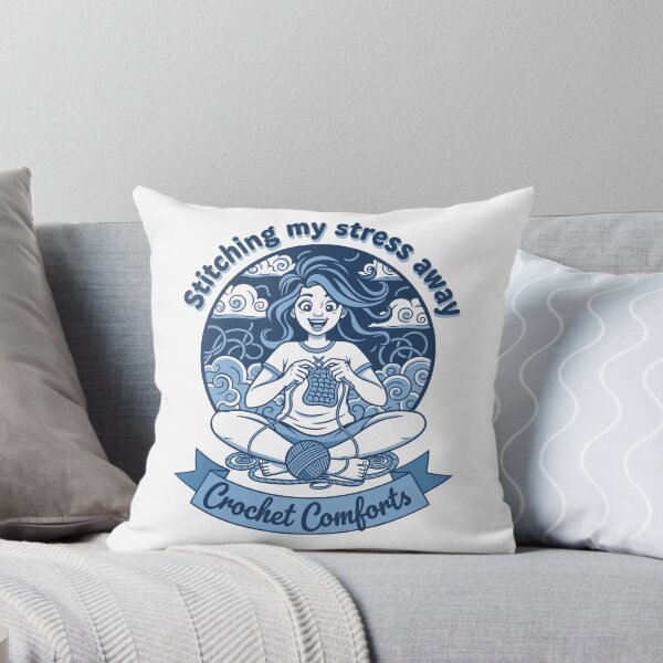 Item preview, Stitching My Stress Away Crochet Comforts Funny designed and sold by LuminOrb.