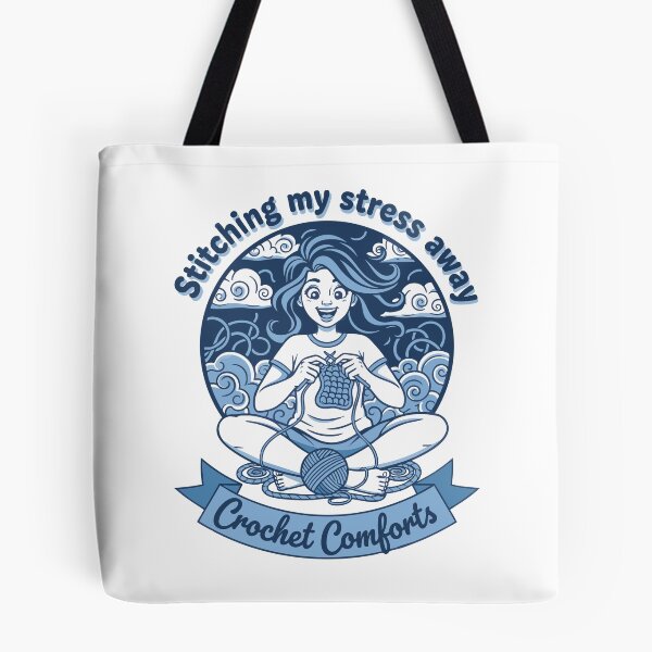 Item preview, Stitching My Stress Away Crochet Comforts Funny designed and sold by LuminOrb.