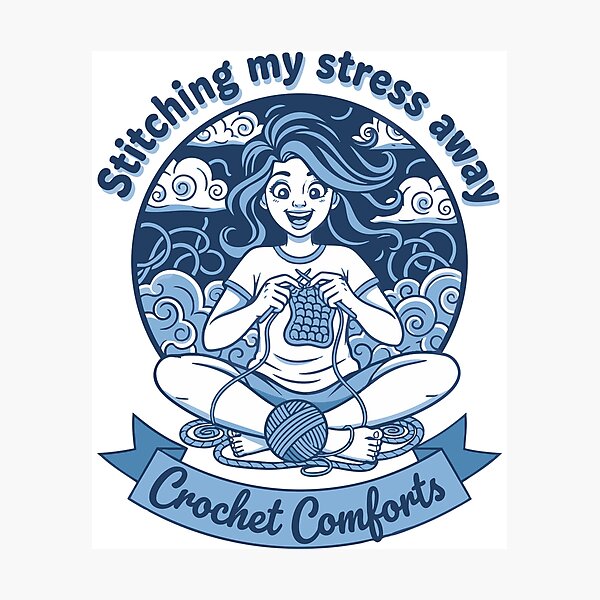 Item preview, Stitching My Stress Away Crochet Comforts Funny designed and sold by LuminOrb.