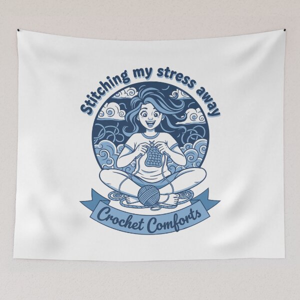 Item preview, Stitching My Stress Away Crochet Comforts Funny designed and sold by LuminOrb.