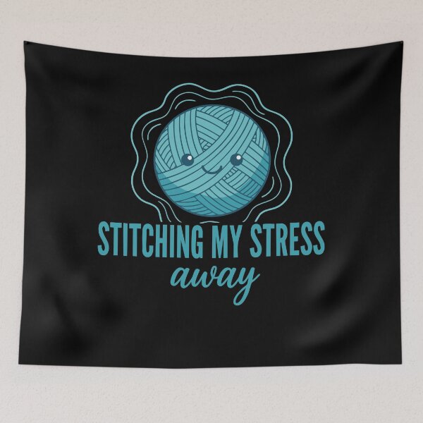 Item preview, Stitching My Stress Away Funny Crochet Lover designed and sold by LuminOrb.