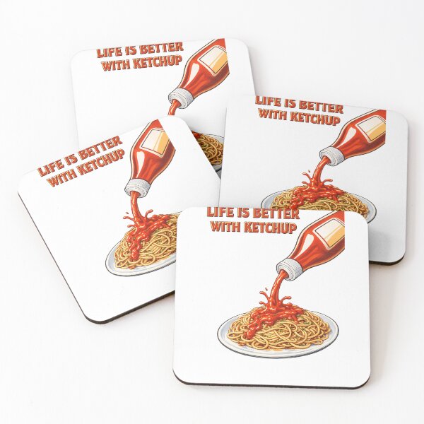 Item preview, Life Is Better With Ketchup – Spaghetti Food Illustration designed and sold by PRfoxy.