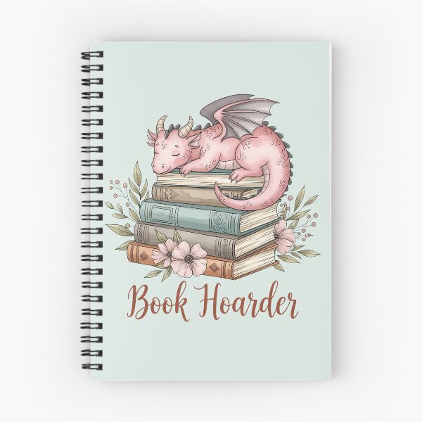 Item preview, Book hoarder pink dragon and books  designed and sold by FatBirdie.