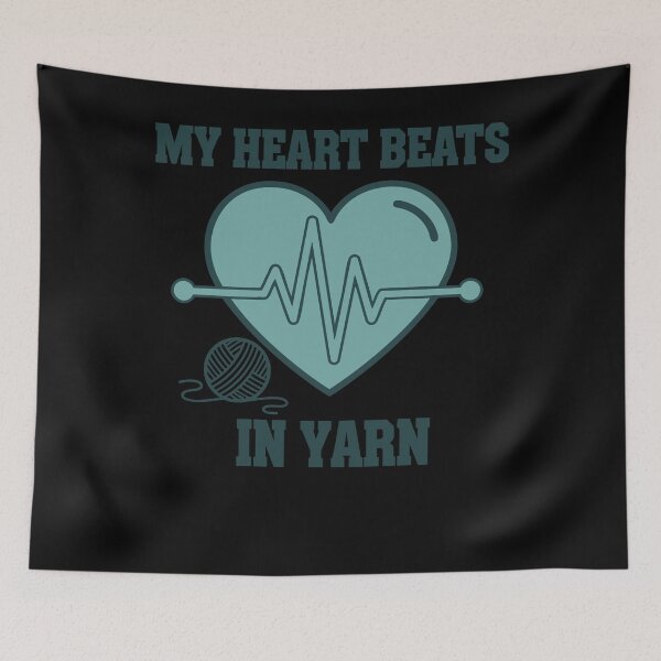 Item preview, My Heart Beats In Yarn Funny Crochet Lover designed and sold by LuminOrb.