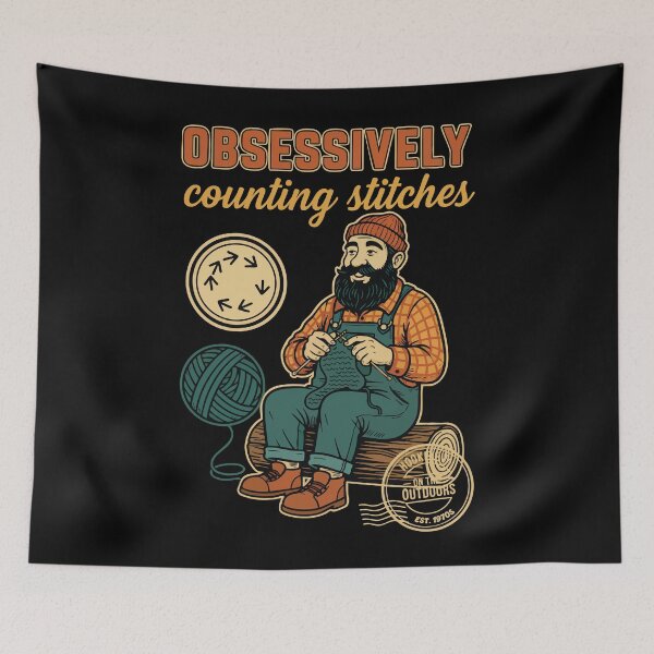 Item preview, Obsessively Counting Stitches Funny Crochet Lover designed and sold by LuminOrb.