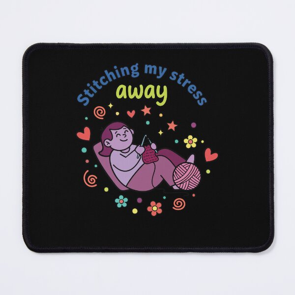 Item preview, Stitching My Stress Away Funny Crochet Lover designed and sold by LuminOrb.