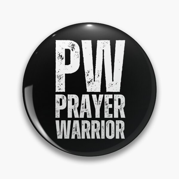 Item preview, PW Prayer Warrior – Bold Distressed Christian Design for Faith‑Driven Believers White Font Stacked designed and sold by GFamilyC.
