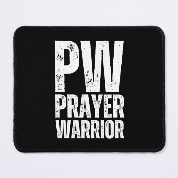 Item preview, PW Prayer Warrior – Bold Distressed Christian Design for Faith‑Driven Believers White Font Stacked designed and sold by GFamilyC.