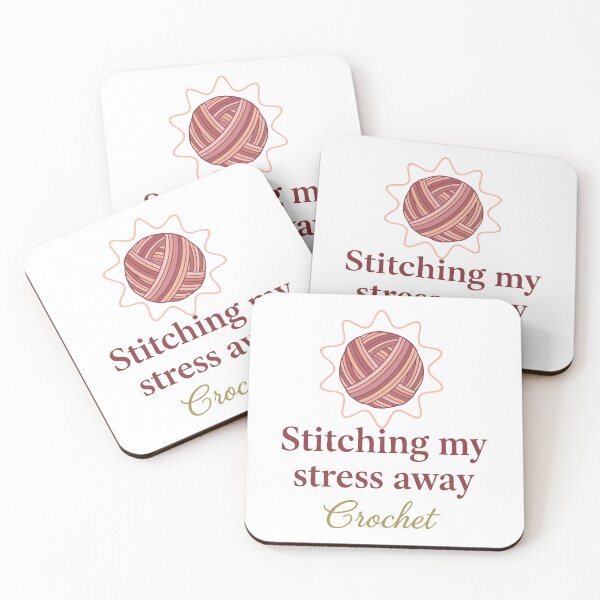 Item preview, Funny Crochet Lover Stitching My Stress Away designed and sold by LuminOrb.