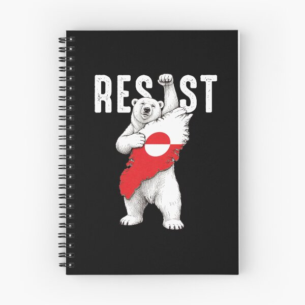 Item preview, Resist Greenland Polar Bear Holding Flag Map Art designed and sold by margamPagenberg.