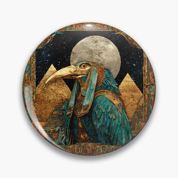 Item preview, Thoth and the Moon | Egyptian God of Wisdom Cosmic Wall Art designed and sold by Stoneflower-Art.