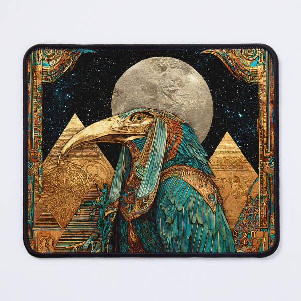 Item preview, Thoth and the Moon | Egyptian God of Wisdom Cosmic Wall Art designed and sold by Stoneflower-Art.