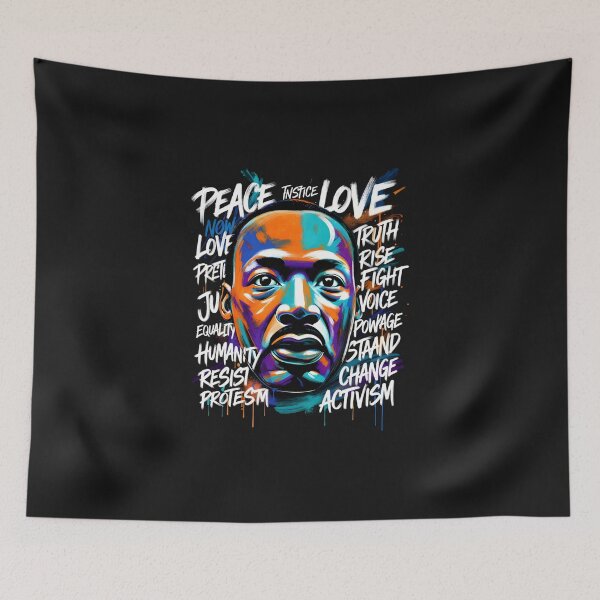 Item preview, MLK Peace and Love Activism Word Cloud designed and sold by GrumpySableye.