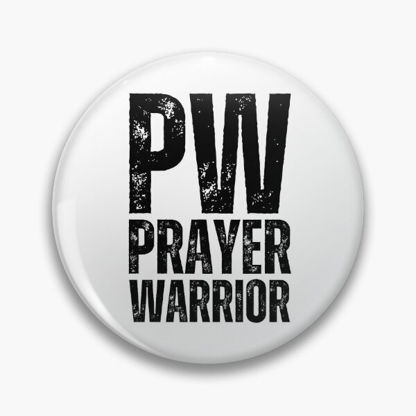 Item preview, PW Prayer Warrior – Bold Distressed Christian Design for Faith‑Driven Believers Black Font Stacked designed and sold by GFamilyC.