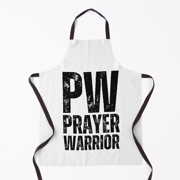 Item preview, PW Prayer Warrior – Bold Distressed Christian Design for Faith‑Driven Believers Black Font Stacked designed and sold by GFamilyC.