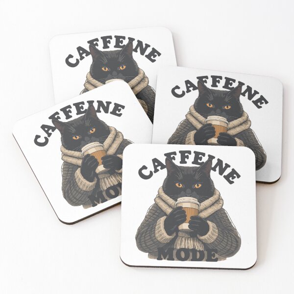 Item preview,  Caffeine mode  Cat – Cute Cozy Black Cat Coffee Lover T-Shirt for Cat Moms designed and sold by Graphizia.