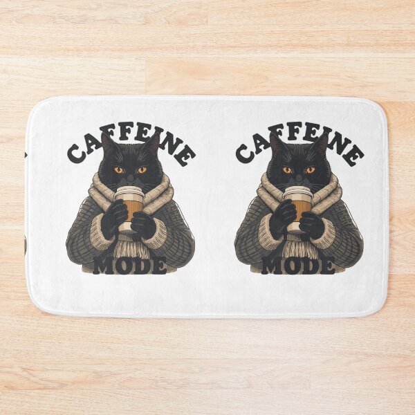 Item preview,  Caffeine mode  Cat – Cute Cozy Black Cat Coffee Lover T-Shirt for Cat Moms designed and sold by Graphizia.