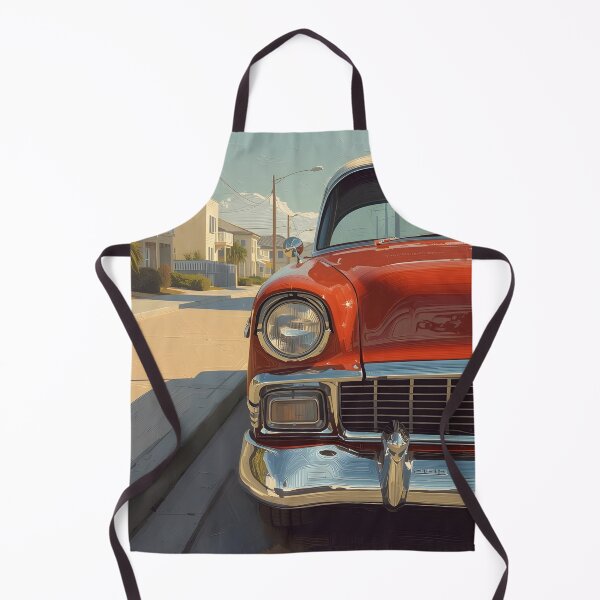 Item preview, Red Classic Car Front, Coastal Retro Artwork, Vintage Style Auto Art designed and sold by Neonyx2020.