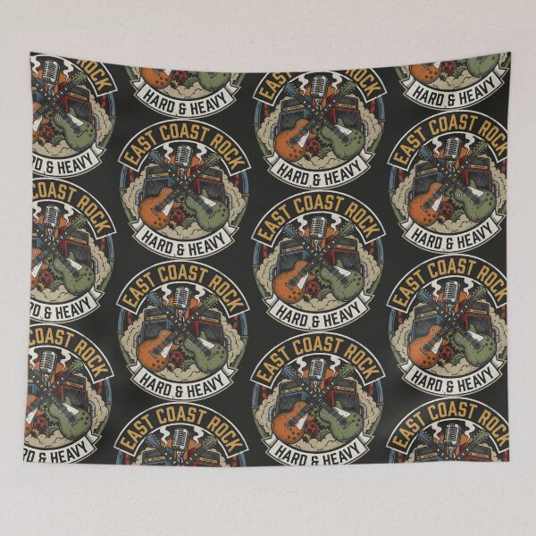 Item preview, East Coast Rock Hard and Heavy Vintage Guitar Music Emblem designed and sold by SplashTastic.