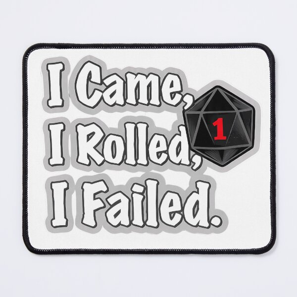 Item preview, I Came, I Rolled, I Failed – Nat 1 D20 RPG Dice Sticker designed and sold by RpgTools.