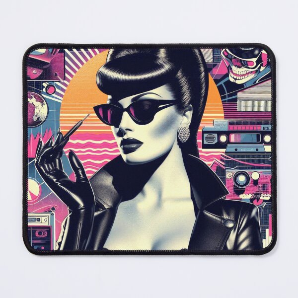 Item preview, Retrowave Goth Girl designed and sold by PulpVintage.